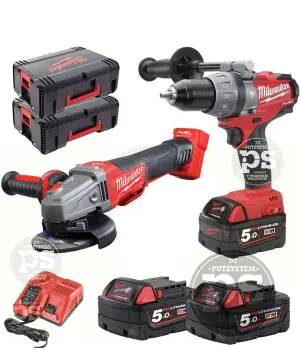 Milwaukee M18 FPD + M18 CAG + ładowarka + 3 x aku Zestaw