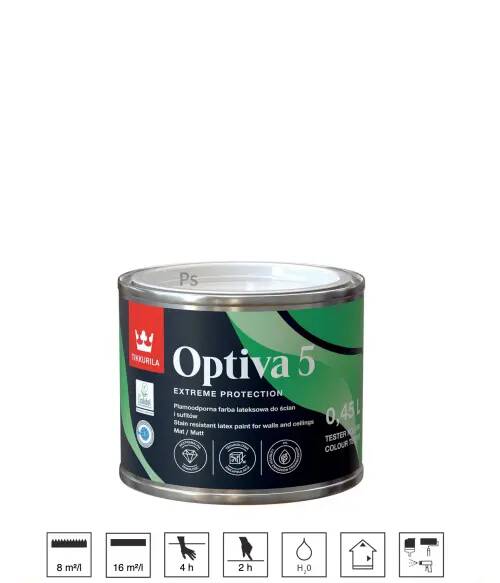 Tikkurila Optiva 5 farba lateksowa 1 klasa 0.45l [C] Tikkurila