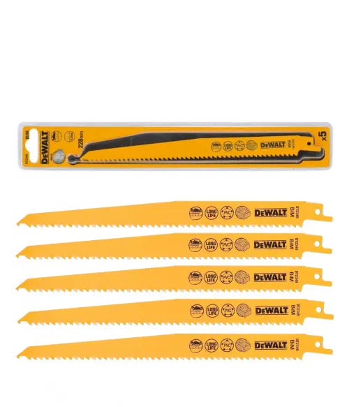 DeWalt Brzeszczoty drewno 228mm 5szt DT2349 Dewalt piły szablastej drewno