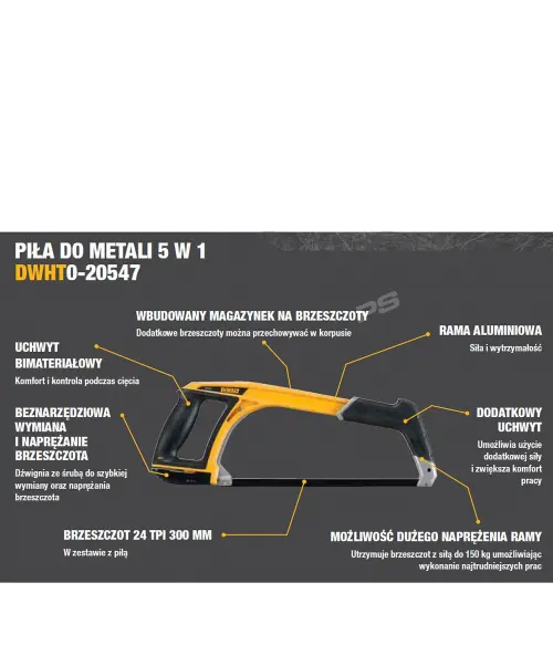 DeWalt Piła 5w1 metalu drewna płyt gk DeWalt DWHT0-20547 - zdjecie nr 1