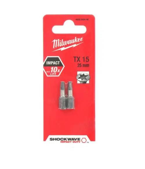 Milwaukee TX15 25mm Bit końcówka Shockwave -2szt Milwaukee 