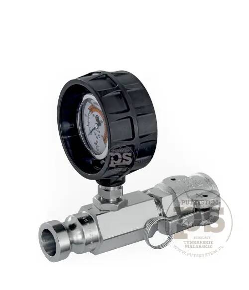  Manometr ciśnienia zaprawy DN 25mm PFT z cześcią męską i żeńską  - zdjecie nr 1